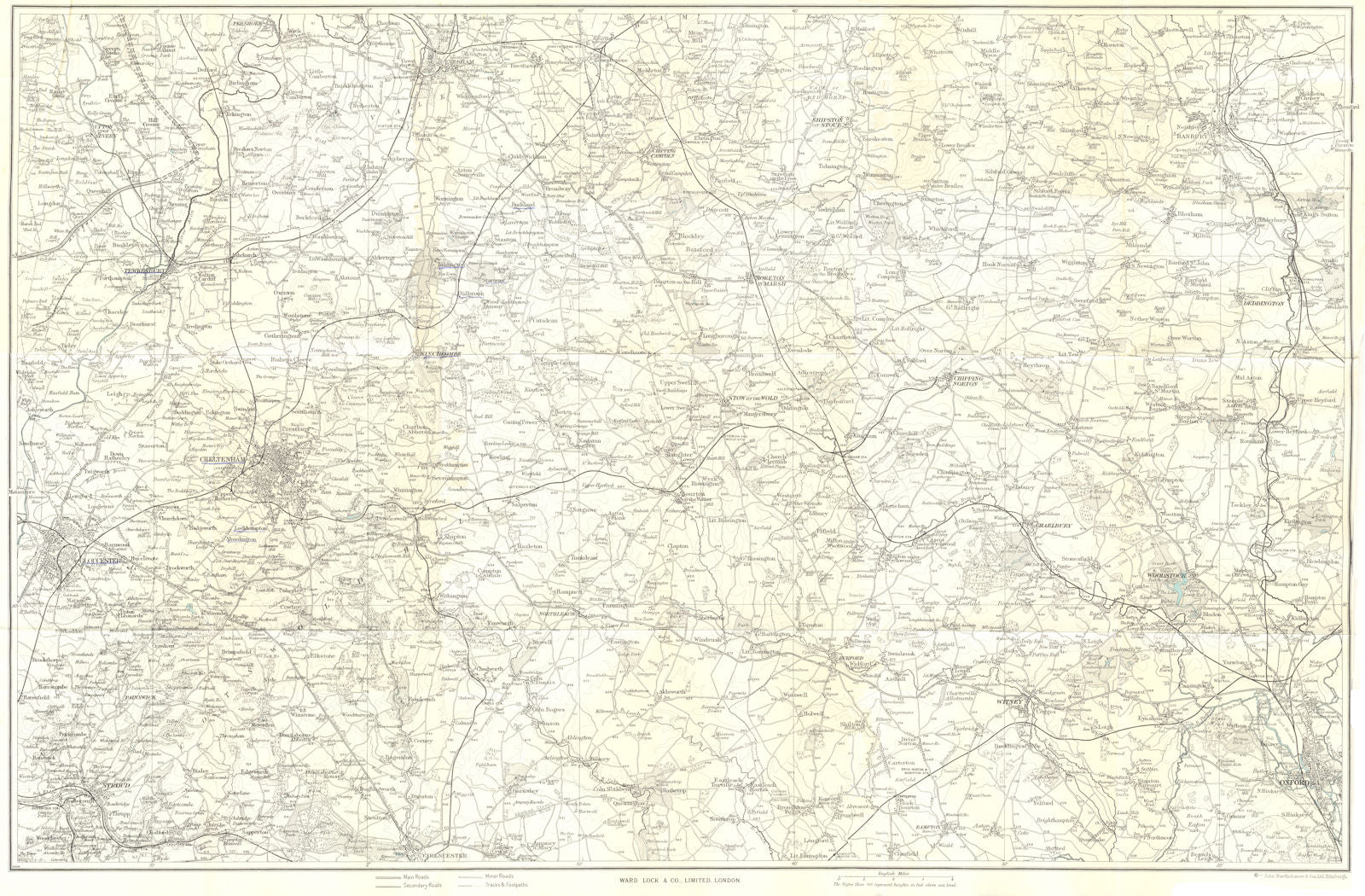 NORTH COTSWOLDS Gloucester Cheltenham Oxford Banbury. WARD LOCK 1961 map